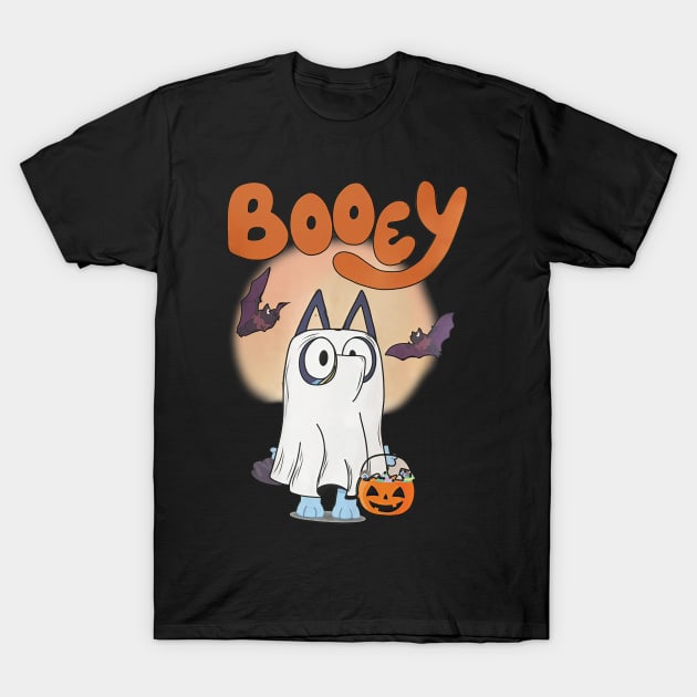 Booey Halloween Spooky Season Bluey Family Scary  Bluey Trick Or Treat Ghost Month T-Shirt by TDH210